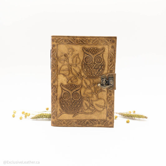 Touch of whimsy - Owl leather journal