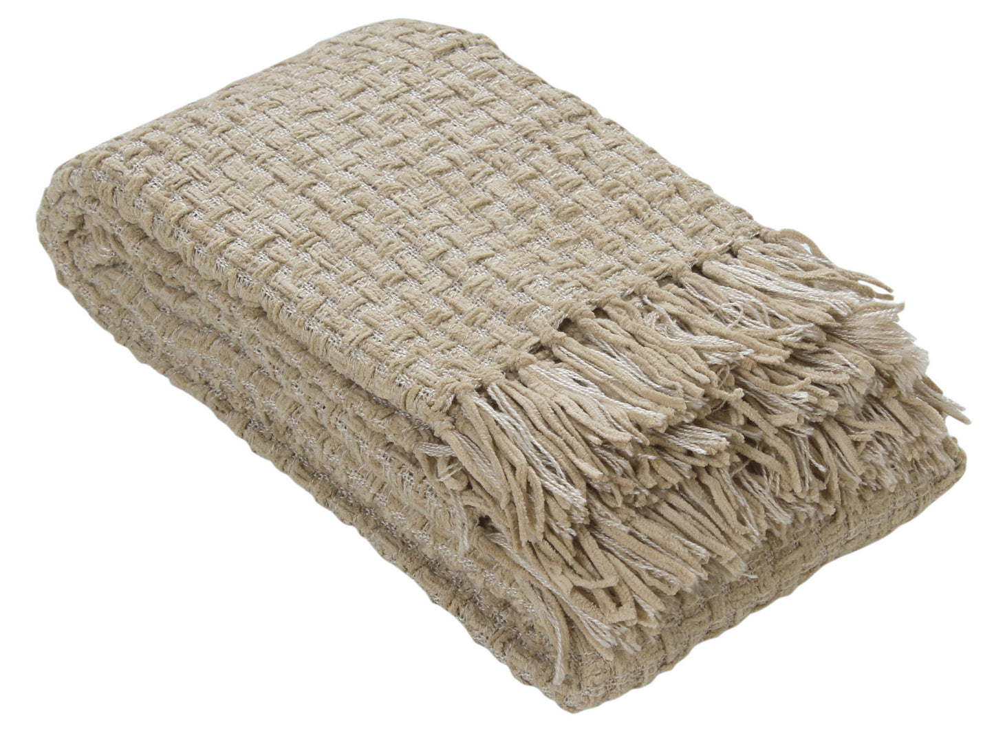 Fabstyles Chenille Basket Weave Throw Blanket, 50x60: Rust