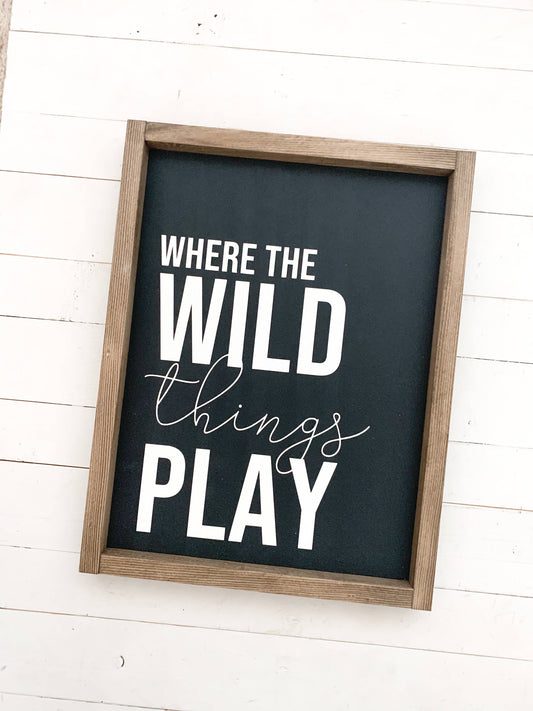 Where the wild things play: White / Dark Walnut / 9x11