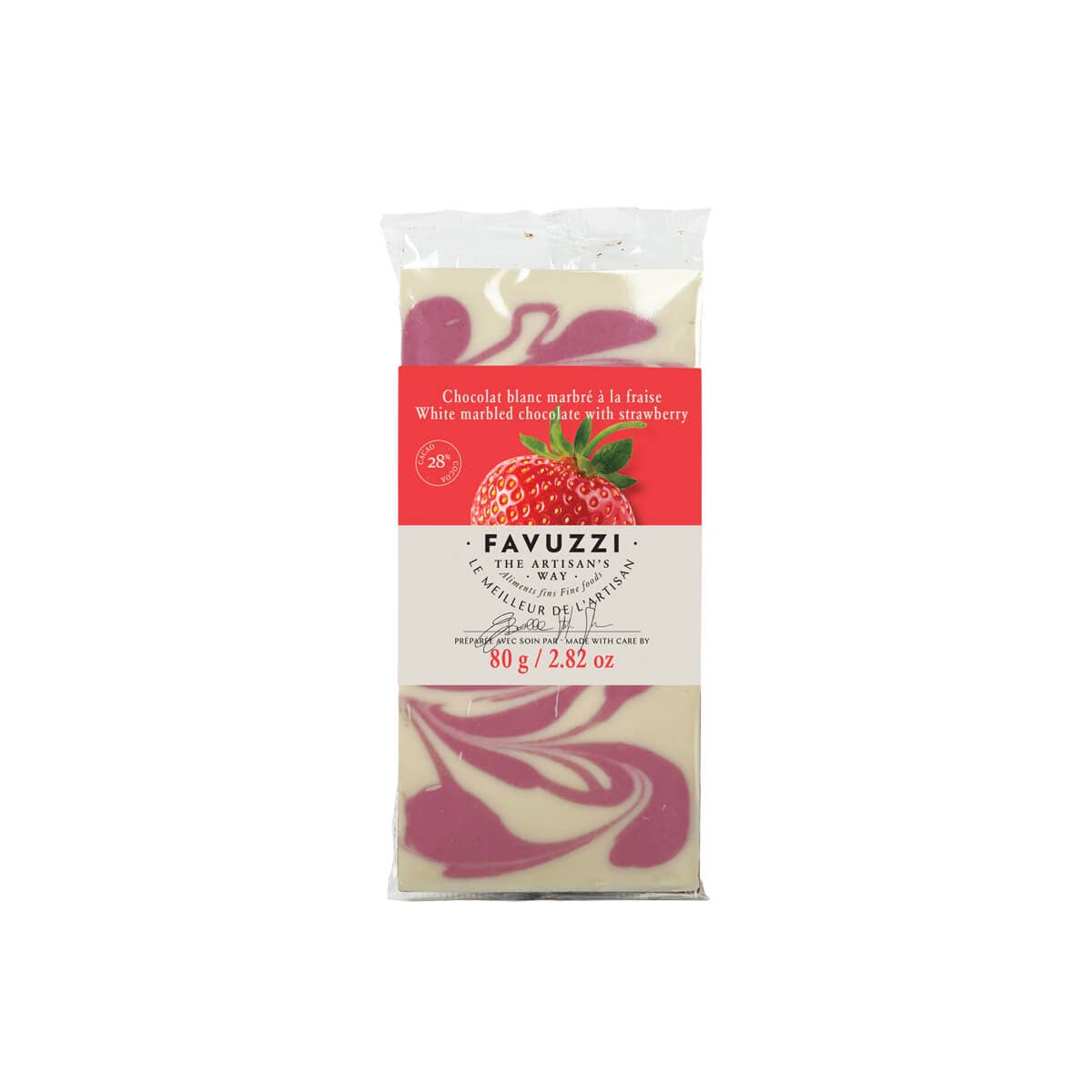 White Marbled Chocolate with Strawberry