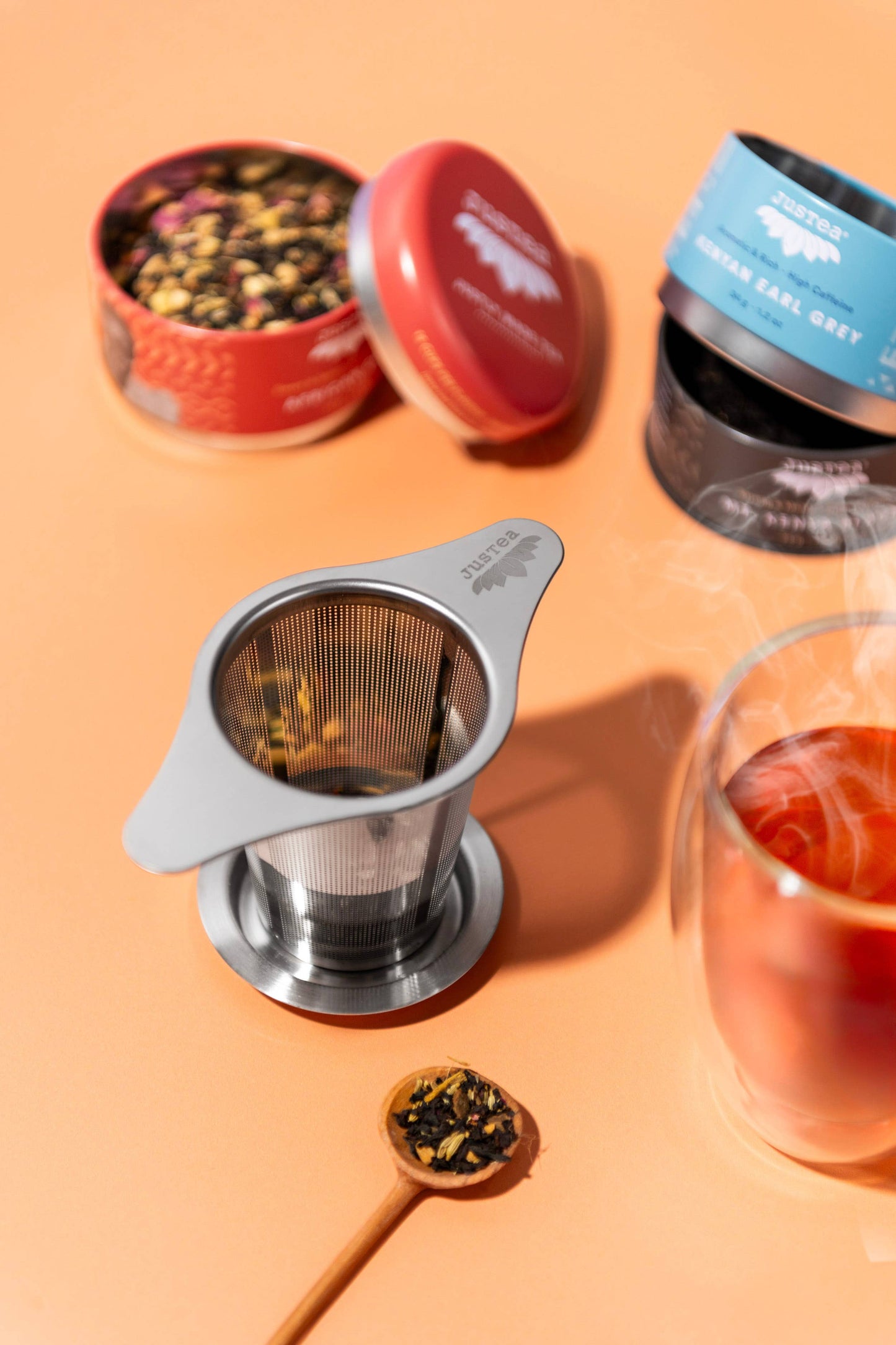 Tea Infuser with Dual-use Coaster Lid - Tea Steeper Strainer