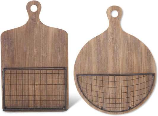 Wall Hanging Cutting Board with Basket